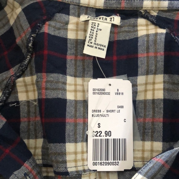 NWT Forever 21 flannel belted dress - Picture 4 of 4